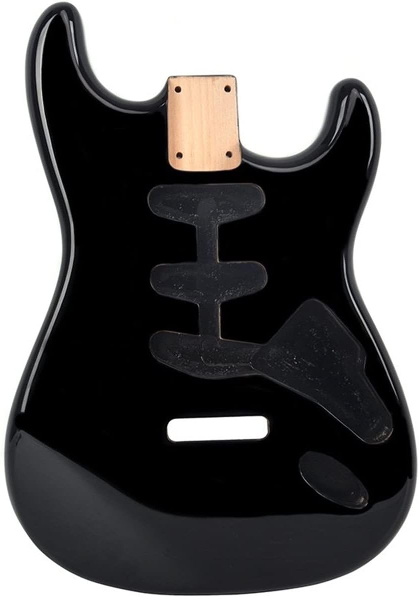 FLFL Alder Wood SSS Pickup Guitar Body in Black Color Unfinished Guitar Kit