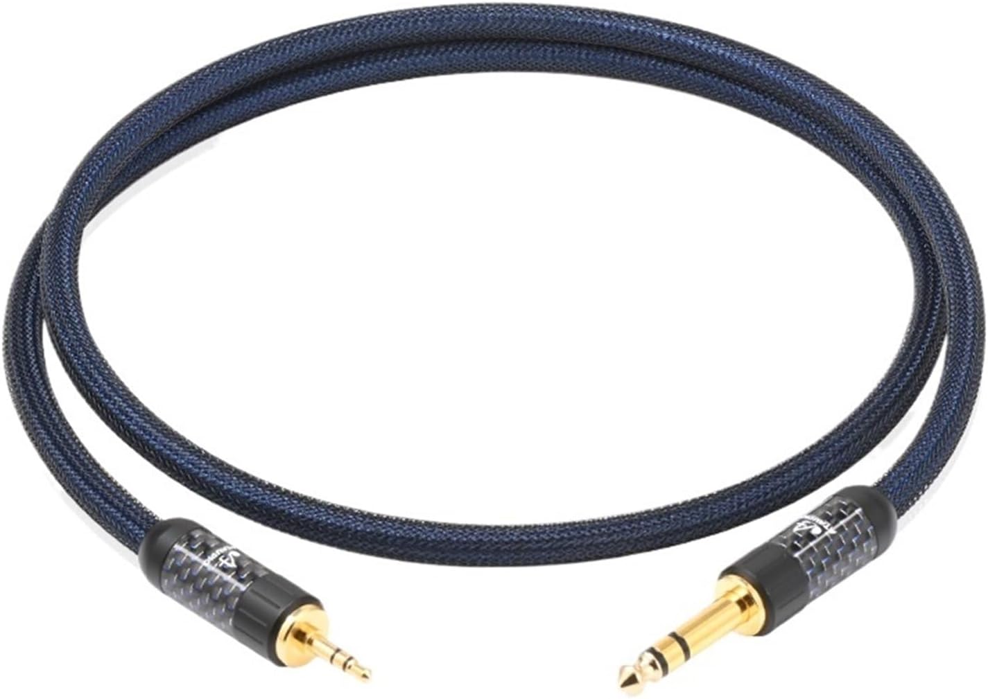 HiFi 3.5 to 6.5 Cable Pure Silver Stereo 3.5mm Jack to 6.5mm TRS/TS 1/4'' Audio Cable for Phone Mixing Console Amplifier(0.5m)