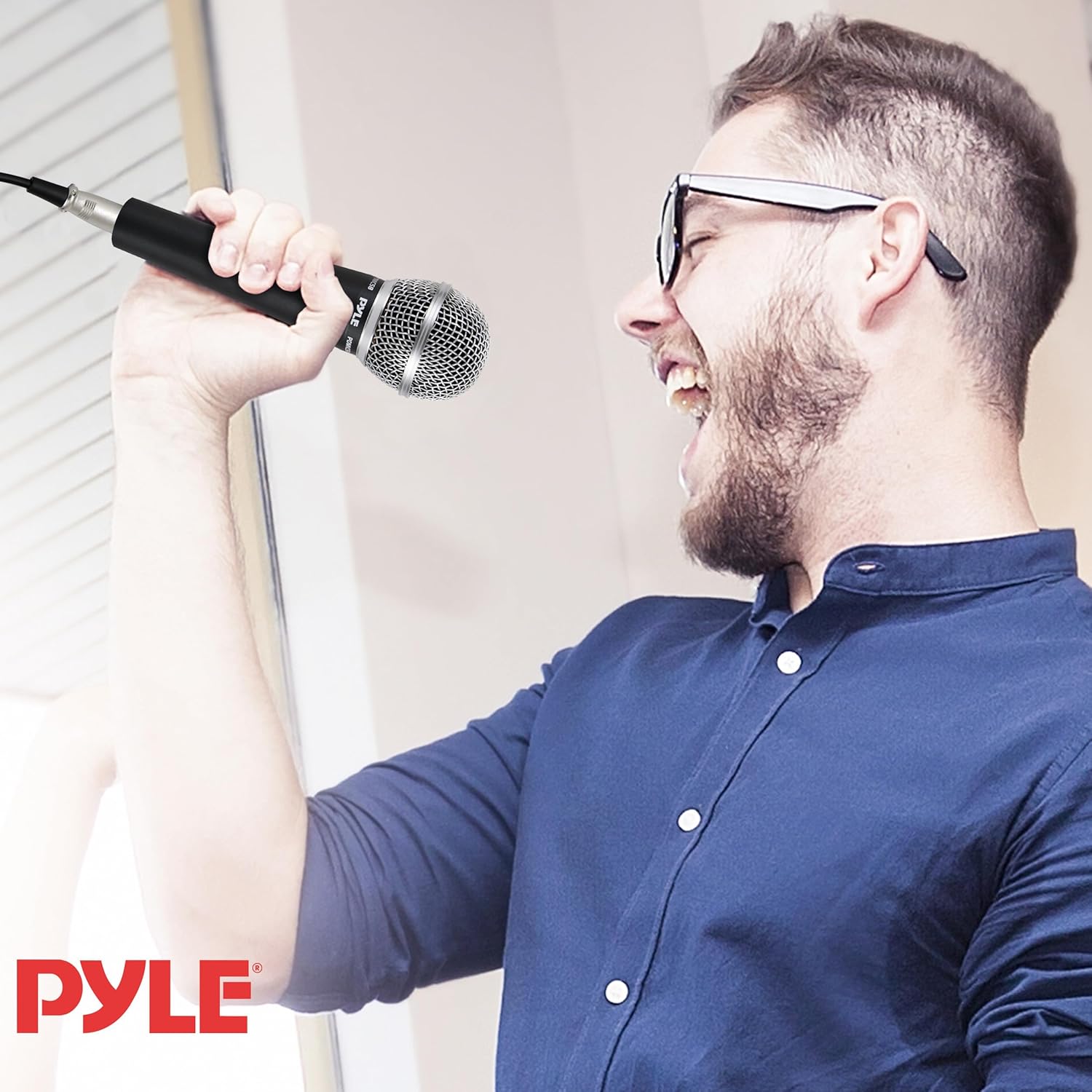 Pyle Professional Dynamic Microphone - 8-Pack Unidirectional Handheld Mic with Built-in Pop Filter, High Signal Output, 15 ft. XLR Audio Cable, Ideal for Stage, Karaoke & Studio Performances