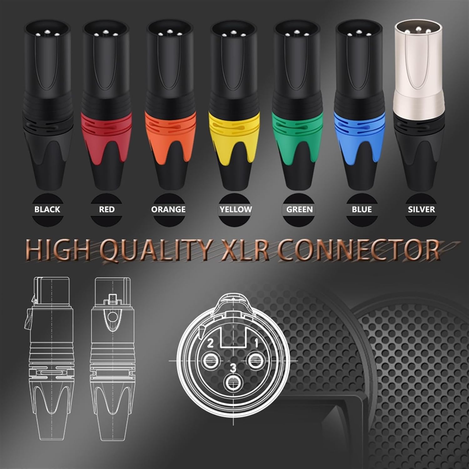 27Pcs/lot 3 Pin XLR Male/Female MIC Cable Wire Connector 3 Pole XLR Plug Microphone Jack Socke (Color : Mix Male Plug)