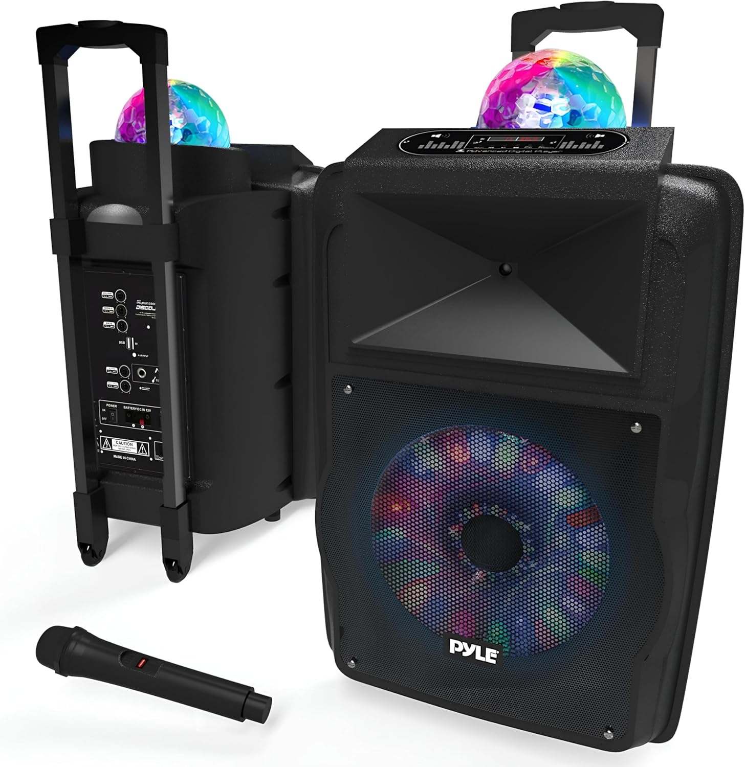 Pyle Wireless Portable PA Speaker System - 700 W Battery Powered Rechargeable Sound Speaker and Microphone Set with Bluetooth MP3 USB Micro SD FM Radio AUX 1/4