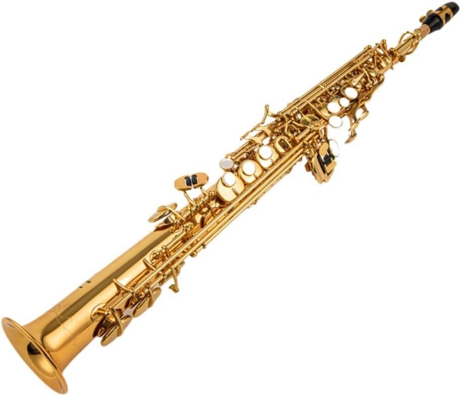 Straight B♭ Soprano Saxophone 875 – Natural Shell Key Carve Pattern – Premium Brass Body One-Piece Design for Adult Musicians