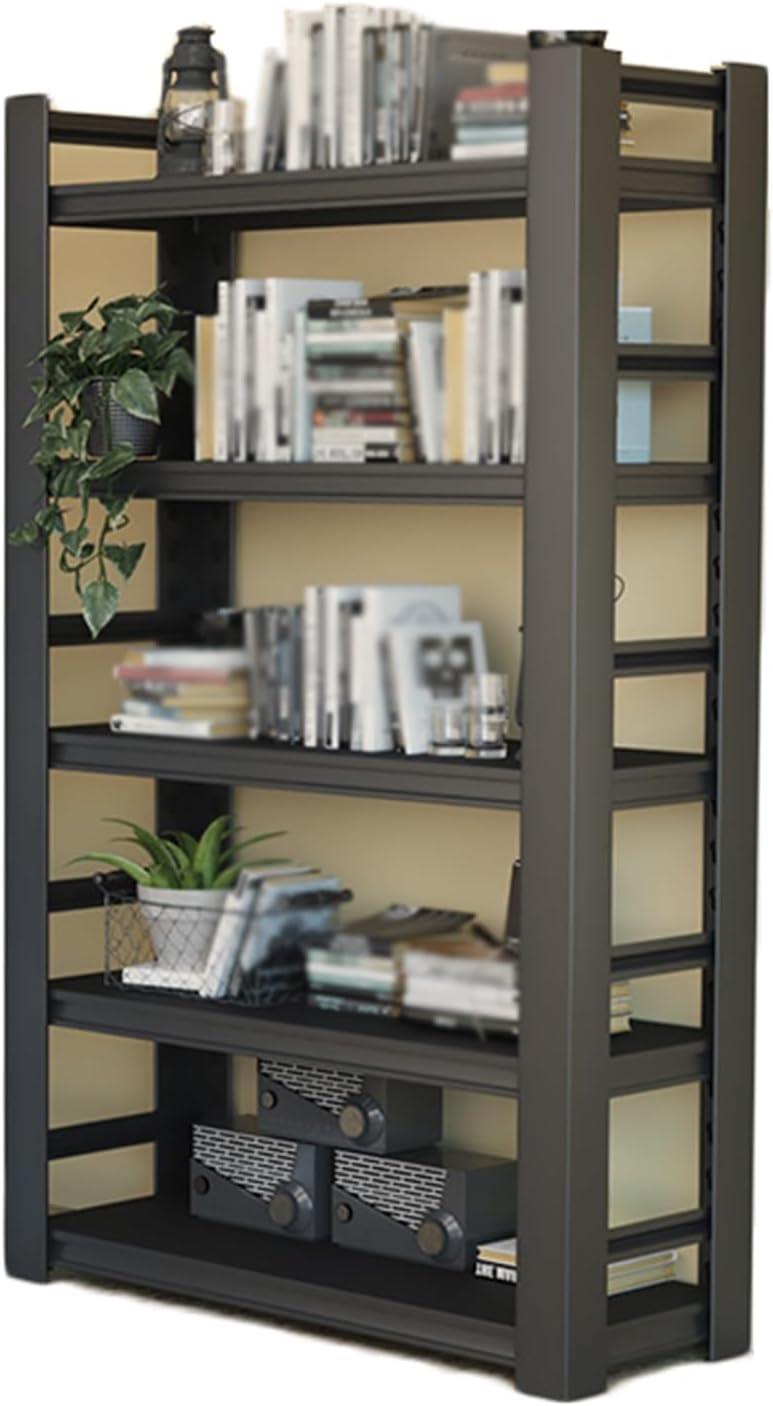 5 Cube Bookshelf, 5 Layer Display Bookcase Storage Rack,Simple Bookshelf with Wheels, Suitable for Living Room,Children's Room,Reading Corner(Black,70X30X160cm) (Black 50X30X160cm)