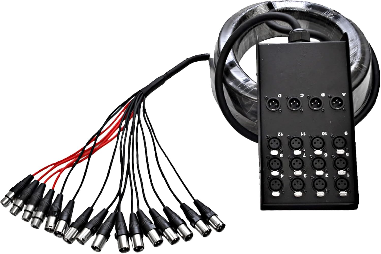 Seismic Audio Speakers 12 Channel Low Profile XLR Send Circuit Board Snake Cable, XLR Splitter Cable, 50 Feet