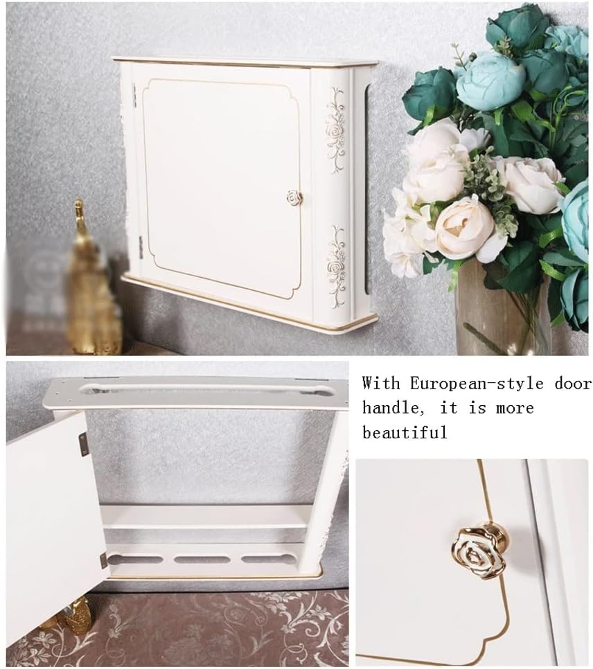 Wall Mount Floating Shelf Multi-Function Storage Rack Router Storage Box Cable Power Plug Wire Storage Boxes (Color : A)