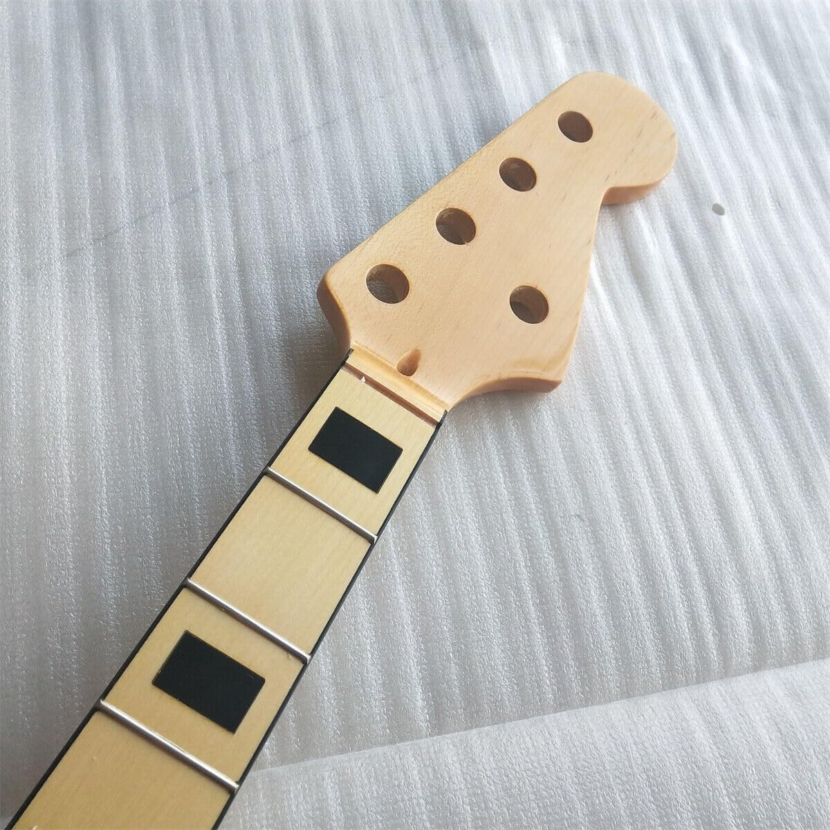 Gloss 5 String Bass Guitar Neck 21 Fret 34inch Maple Fretboard Block Inlay Parts