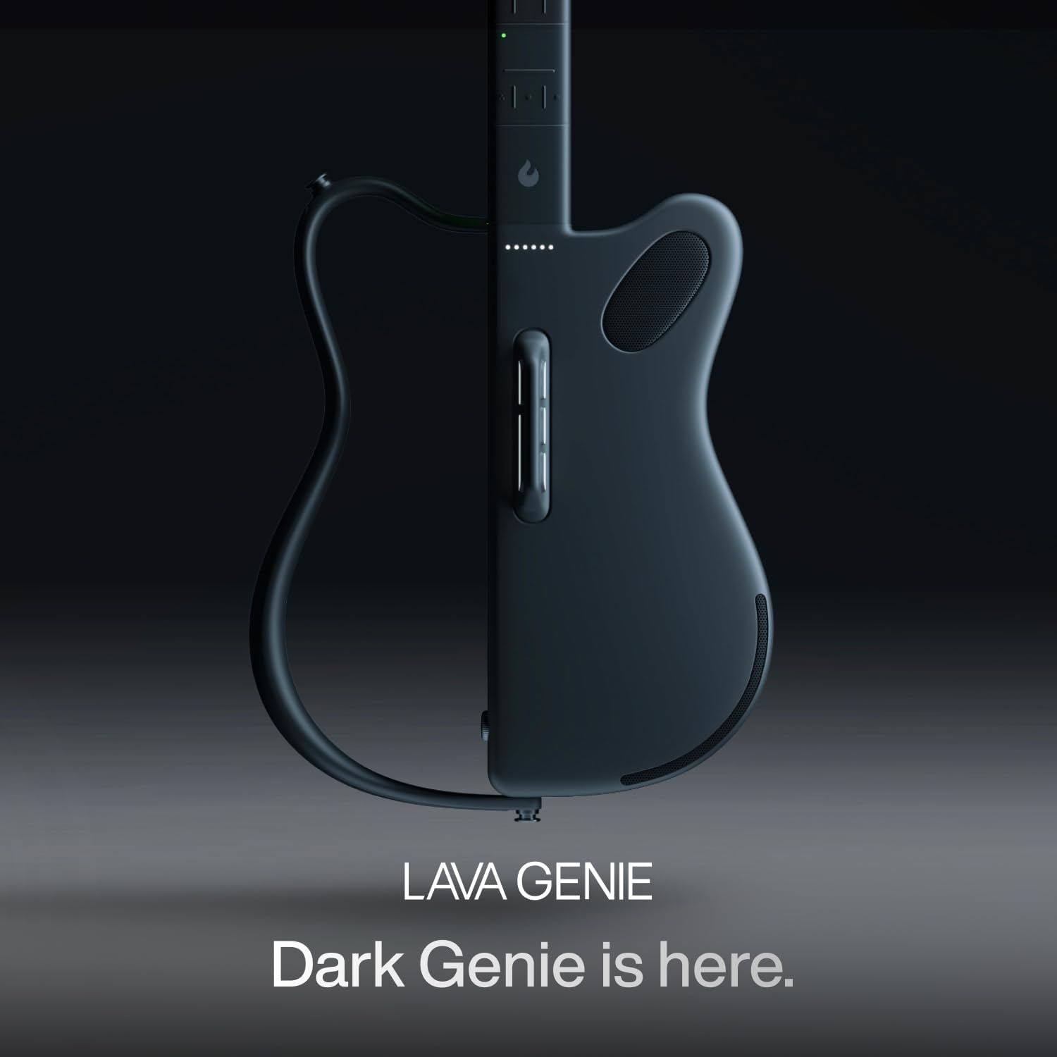 LAVA GENIE Stringless Smart Guitar, No Strings Attached, Hundreds of Instrument Presets, Onboard Speaker, Foldable, Detachable, Black, 30.5 inch.