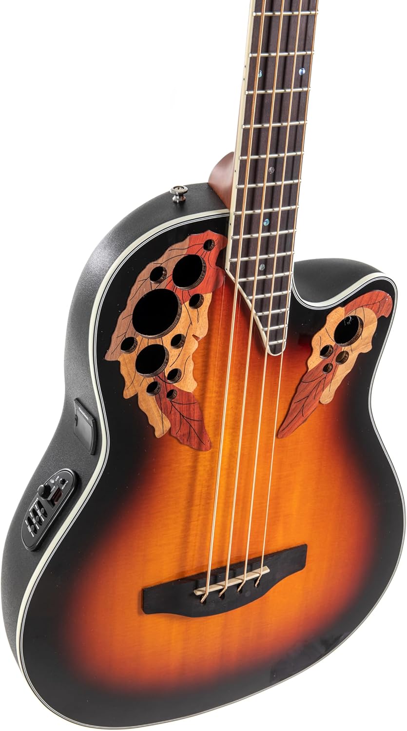 Ovation Celebrity Elite Plus CEB44-1N Mid-depth Acoustic-electric Bass Guitar - New England Burst