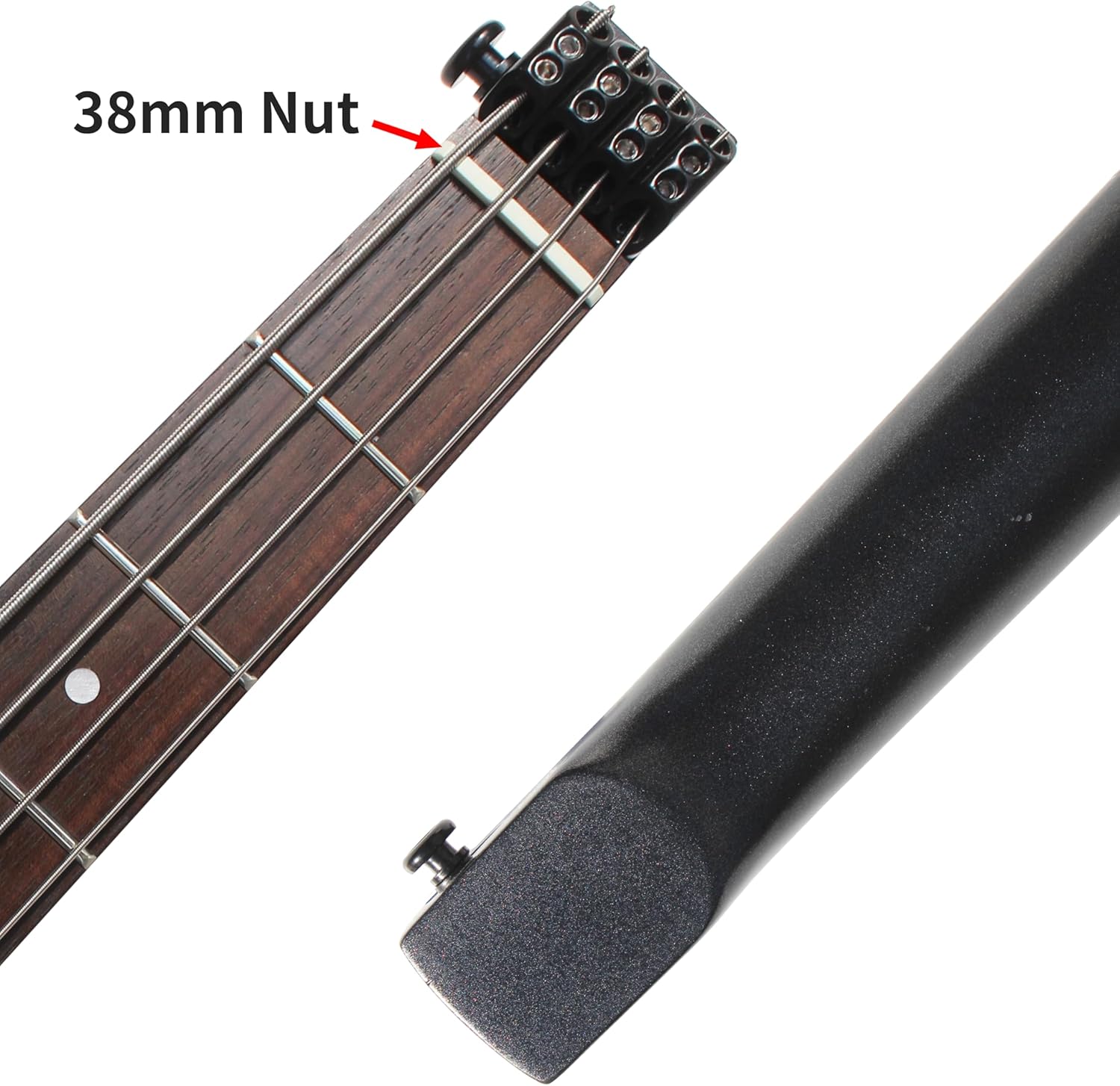 Batking Travel Bass Guitar Electric Headless Bass, 4 Strings Electric Bass with Gigbag & Truss Road & Wire