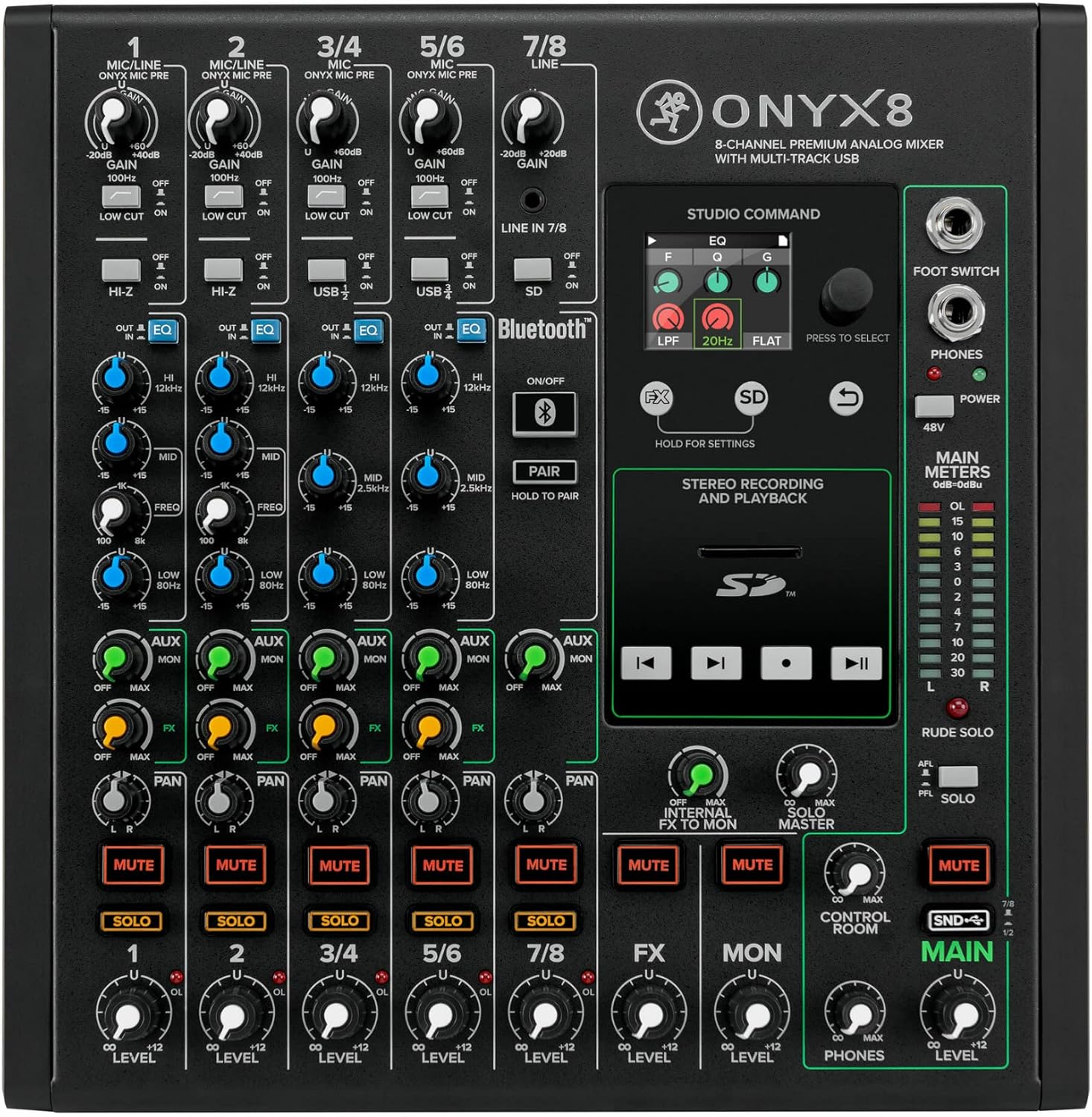 Mackie Onyx Series, 8-Channel Premium Analog Mixer with Multi-Track USB (Onyx8)