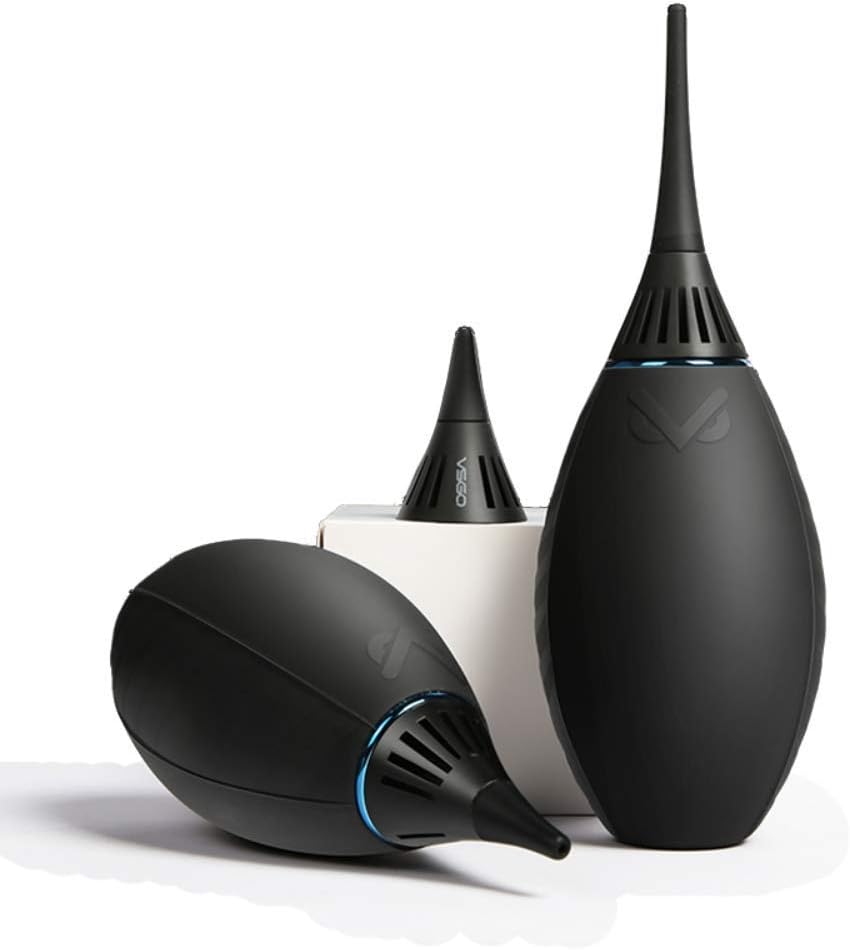 VSGO V-B02E Air Mover Air Blower with Filter Rubber Dust Blower for Camera Lens Sensor Cleaning and VSGO V-P03E Power-Switch Lens Cleaning Pen