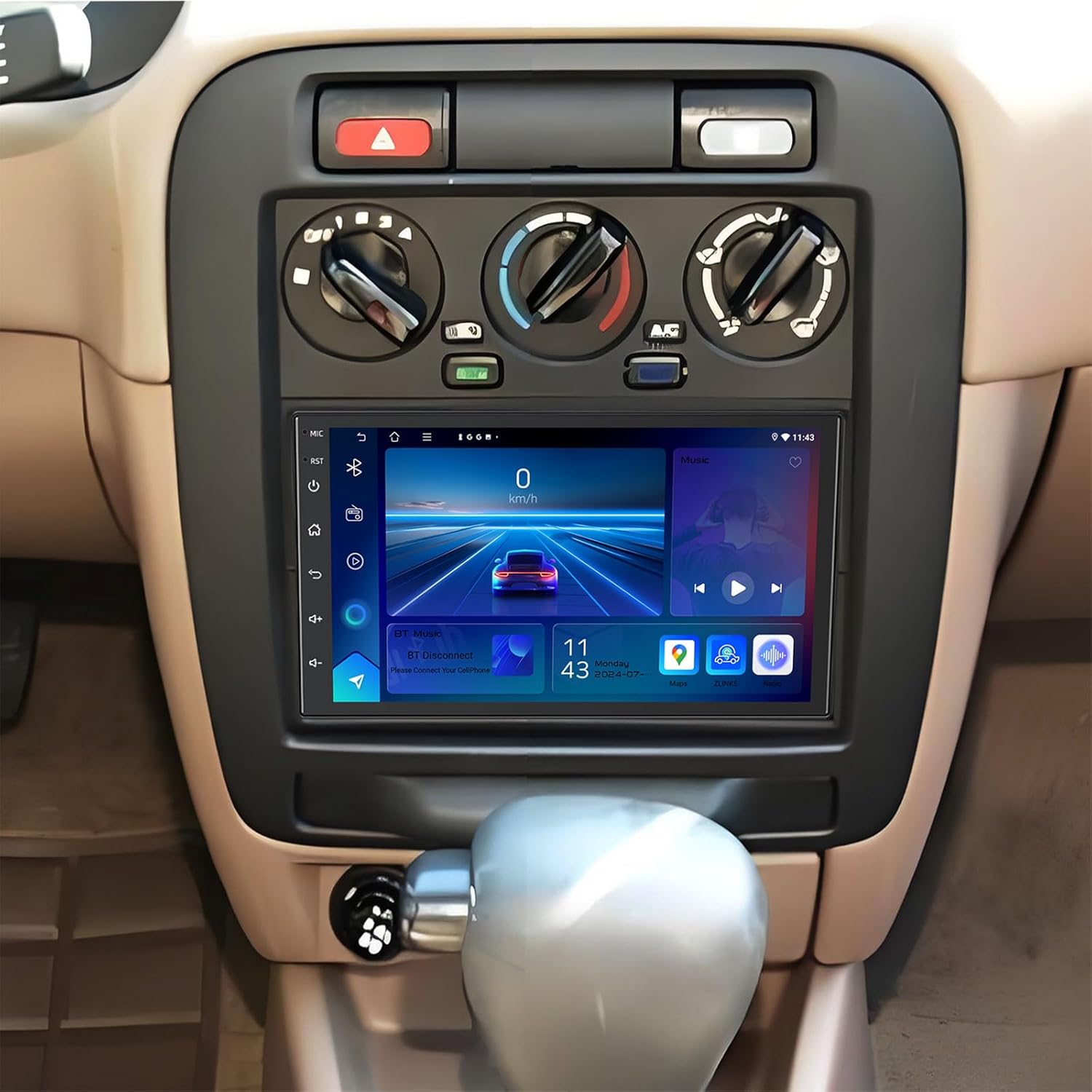 4+64G Car Stereo for Nissan Sentra 1995 1996 1997 1998 1999, Android 15 QLED 7 Inch Touch Screen Car Radio with Carplay & Android Auto, GPS, Bluetooth, FM/AM RDS Radio, Backup Camera