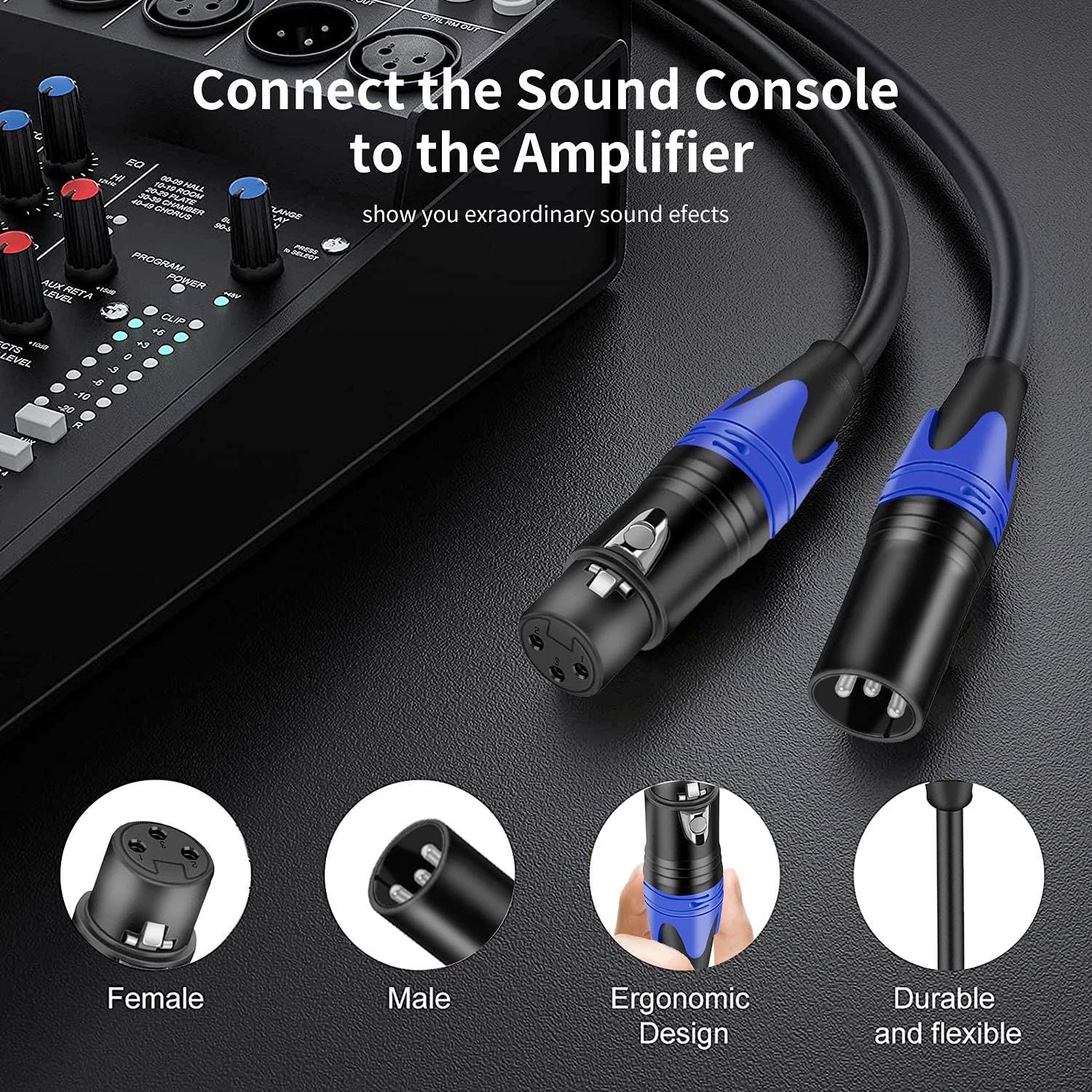 XLR Cables 25ft 2pack and Color Coding XLR Cables 25ft 6packs PVC Jacket Microphone Cables