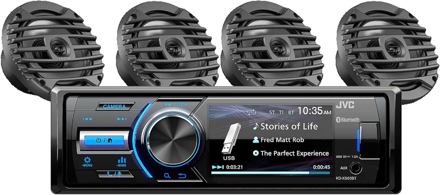 KD-X560BT Marine Digital Media Receiver Bundled with + (2) Pair 6.5