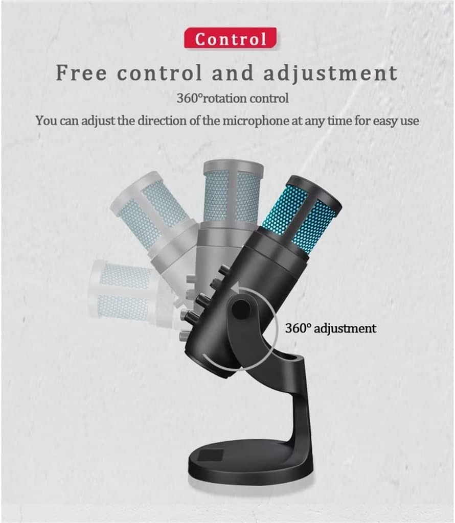 Computer Professional USB Microphone Recording RGB Condenser Microphone with Headset for Game Live Broadcast