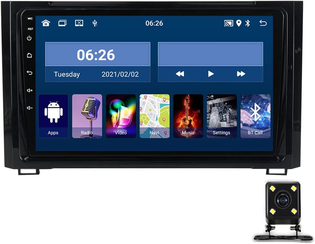 Car Stereo Compatible with Carplay and Android Auto, 9 Inch Double Din Car Stereo with Bluetooth, Touch Screen Car Radio MP5 Player for Toyota Sequoia 2014-2018 with Backup Camera