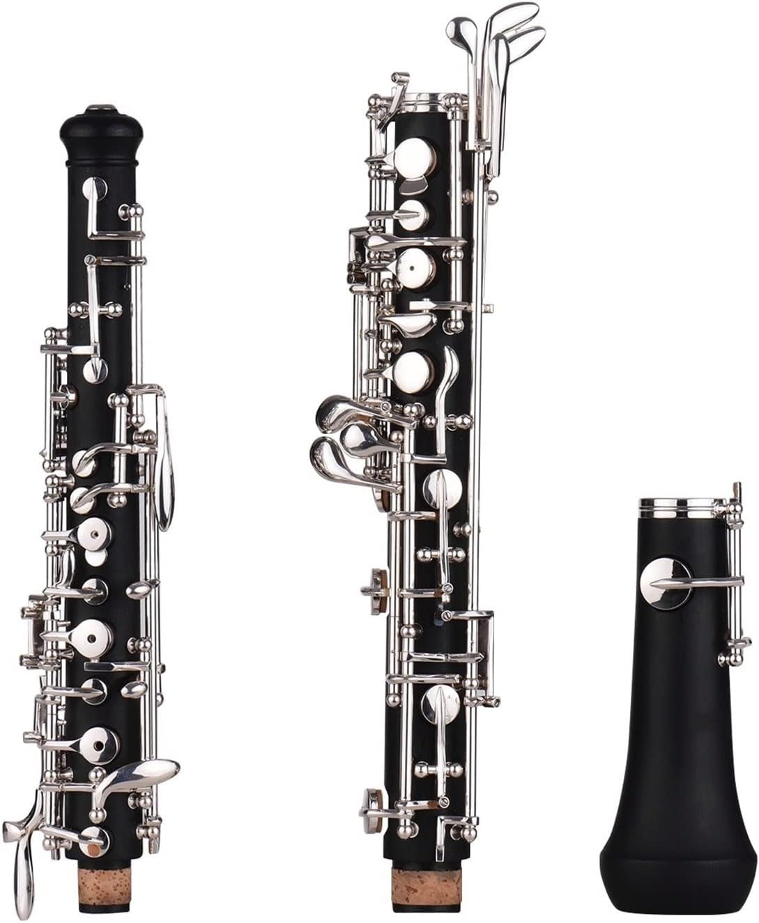 Professional Oboe C Key Semi- Automatic Nickel- Plated Keyboard Woodwind Instrument with Accessories Oboes Beginner (Color : Nickel-Plated Keys)
