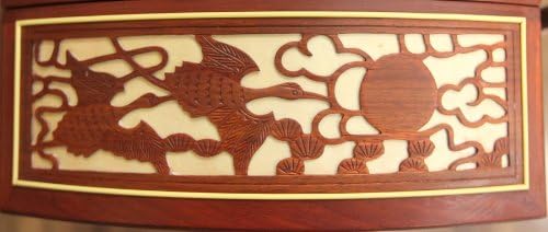 Dunhuang Duo Cranes Facing The Sun Carved Guzheng 696D 敦煌牌双鹤朝阳