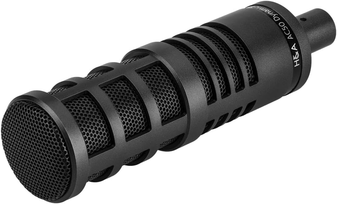 H&A AC50 Cardioid Dynamic Studio Broadcast Microphone for Broadcasting, Podcasting, Recording and Live Streaming