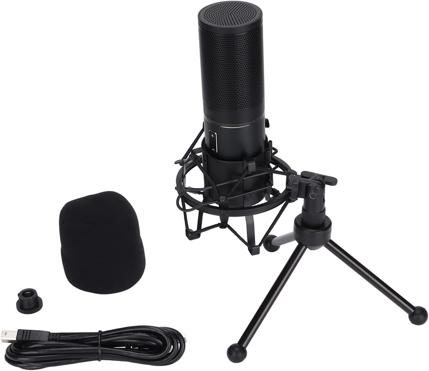 Computer Microphone, Condenser Recording Microphone for Laptop with USB Cable Protective Cover for Singing Live Stream