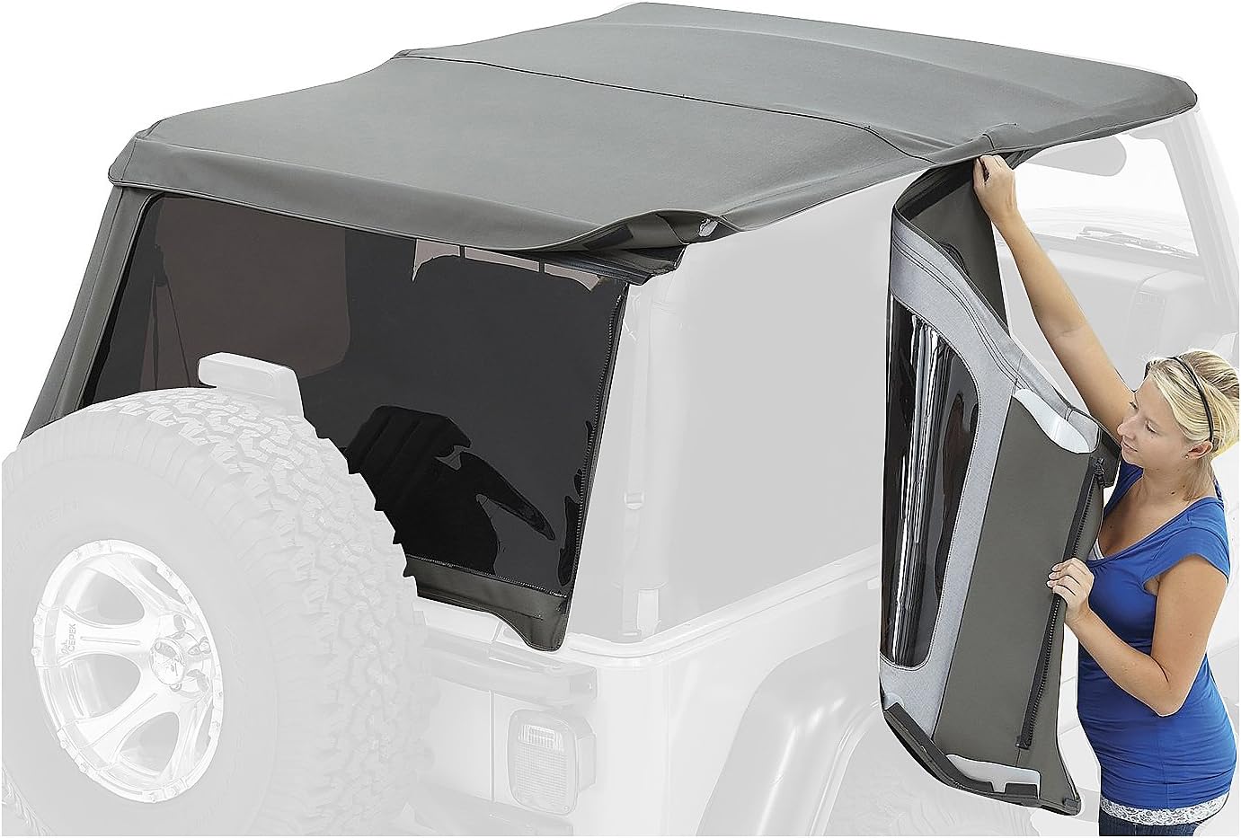 Bestop Window Set - Jeep '07-09 Wrangler JK 2-Door (Premium Black Twill)