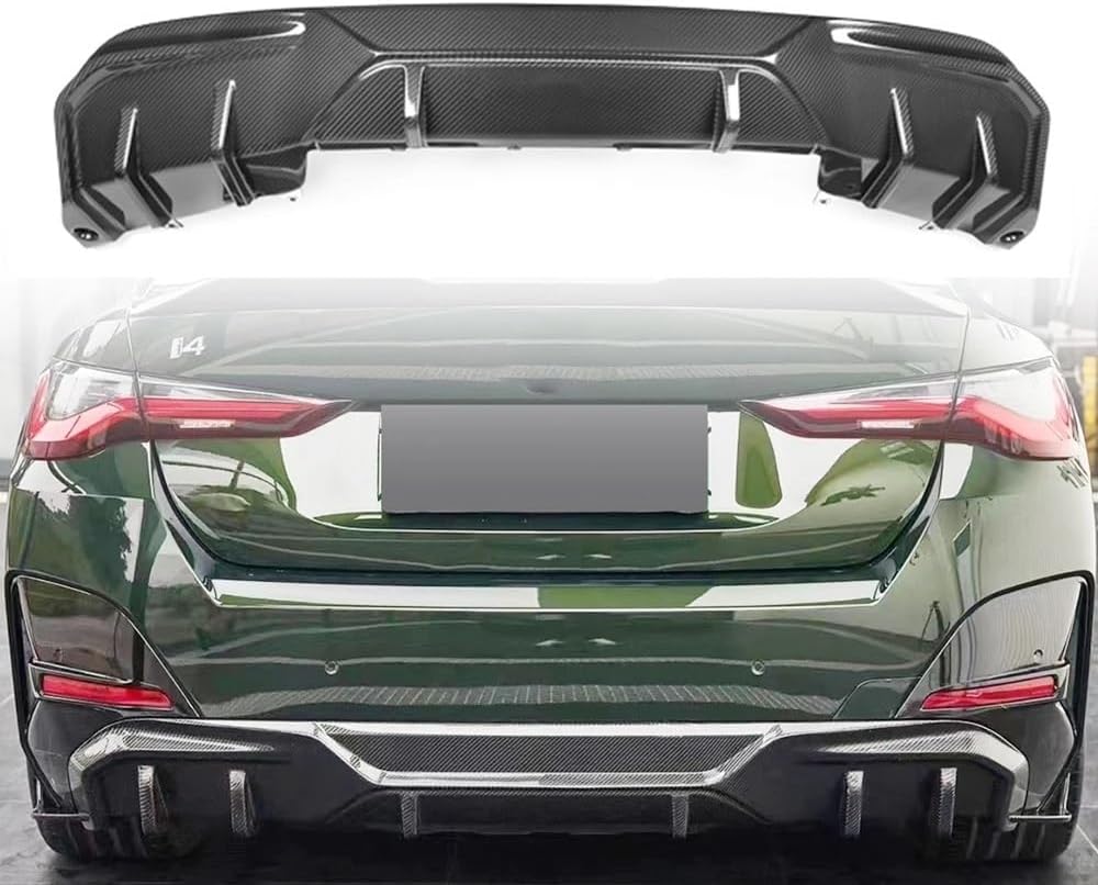 Car Carbon Fiber Rear Bumper Diffuser Lip Car Trunk Bumper Spoiler Compatible For BMW I4 Automobile Accessories