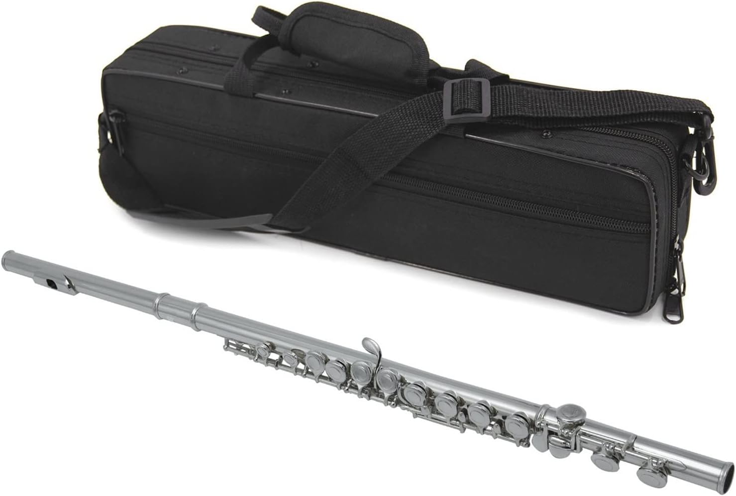 Flutes Closed Hole C Flute 16 Keys Cupronickel Silver-Plated with Woodwind Aeccessaries