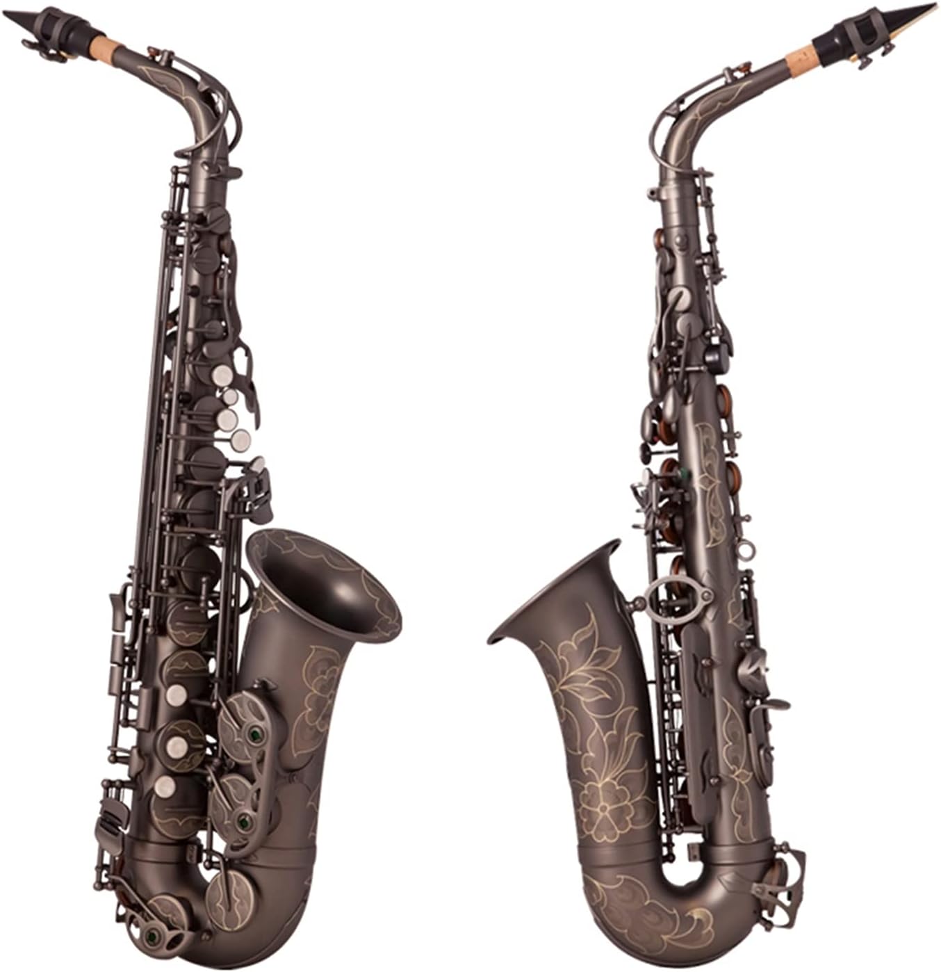 Professional Saxophone Black Nickel EB Alto Saxophone Brass Lacquered Gold E Flat Key Type Woodwind Instrument Brass Sax Beginners Kit