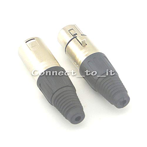 50 Pieces XLR Jack Audio Cable Connector Microphone 5pin Jack Female Adapter + XLR 5pin Male Audio Microphone Connector Adapter