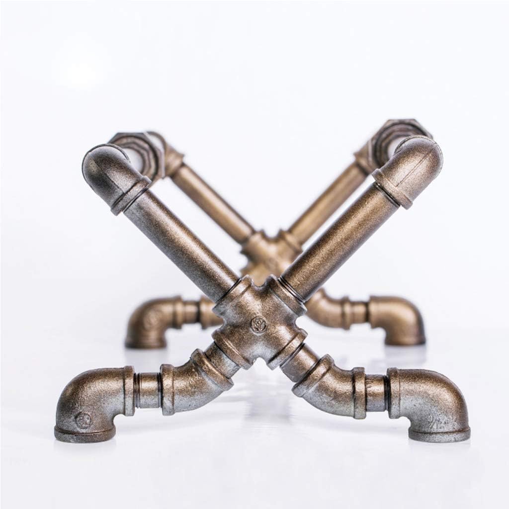 JHSLXD Vintage Bookshelf Loft Industry Water Pipe Shelf Creative Metal Wrought Iron Show Storage Rack L44W20H18CM,Retro Color