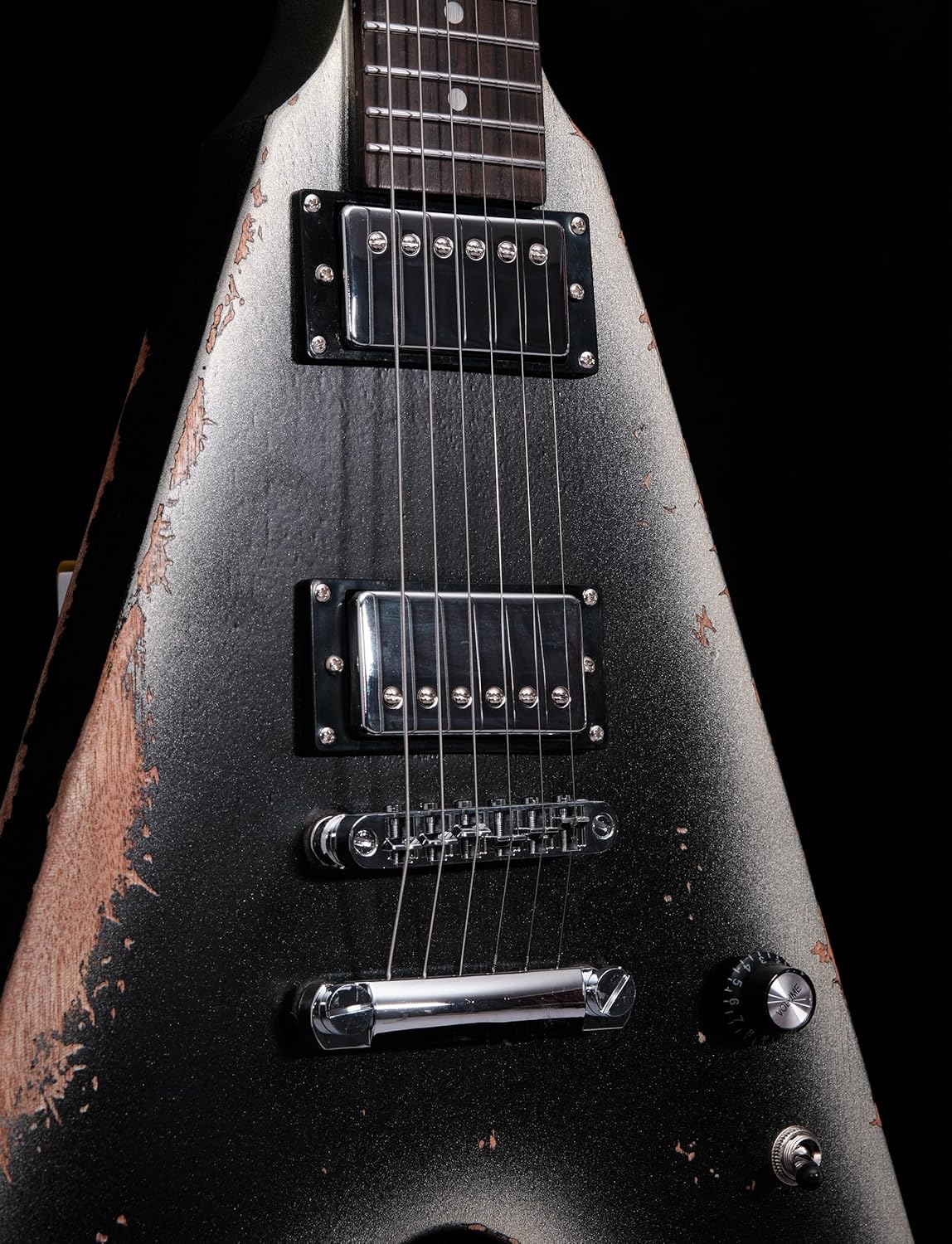 KGD Relic V Electric Guitar,Mahogany Body and Neck,Rosewood Fingerboard,Bone Nut,6-String Relic Heavy Metal Guitar,Professional/Electric Guitars for Adults