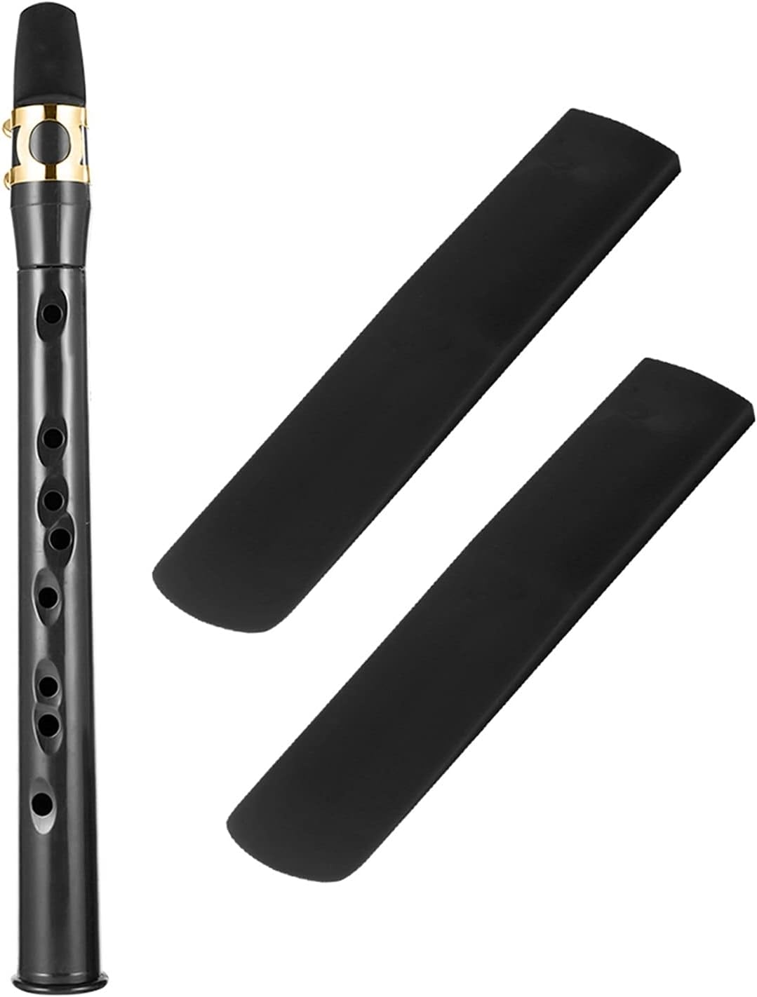 Mini Pocket Bb Saxophone Alto Mouthpiece ABS Sax Black Set Woodwind Musical Instruments Accessories Student Saxophone (Color : Gold Clip 2 Reeds)