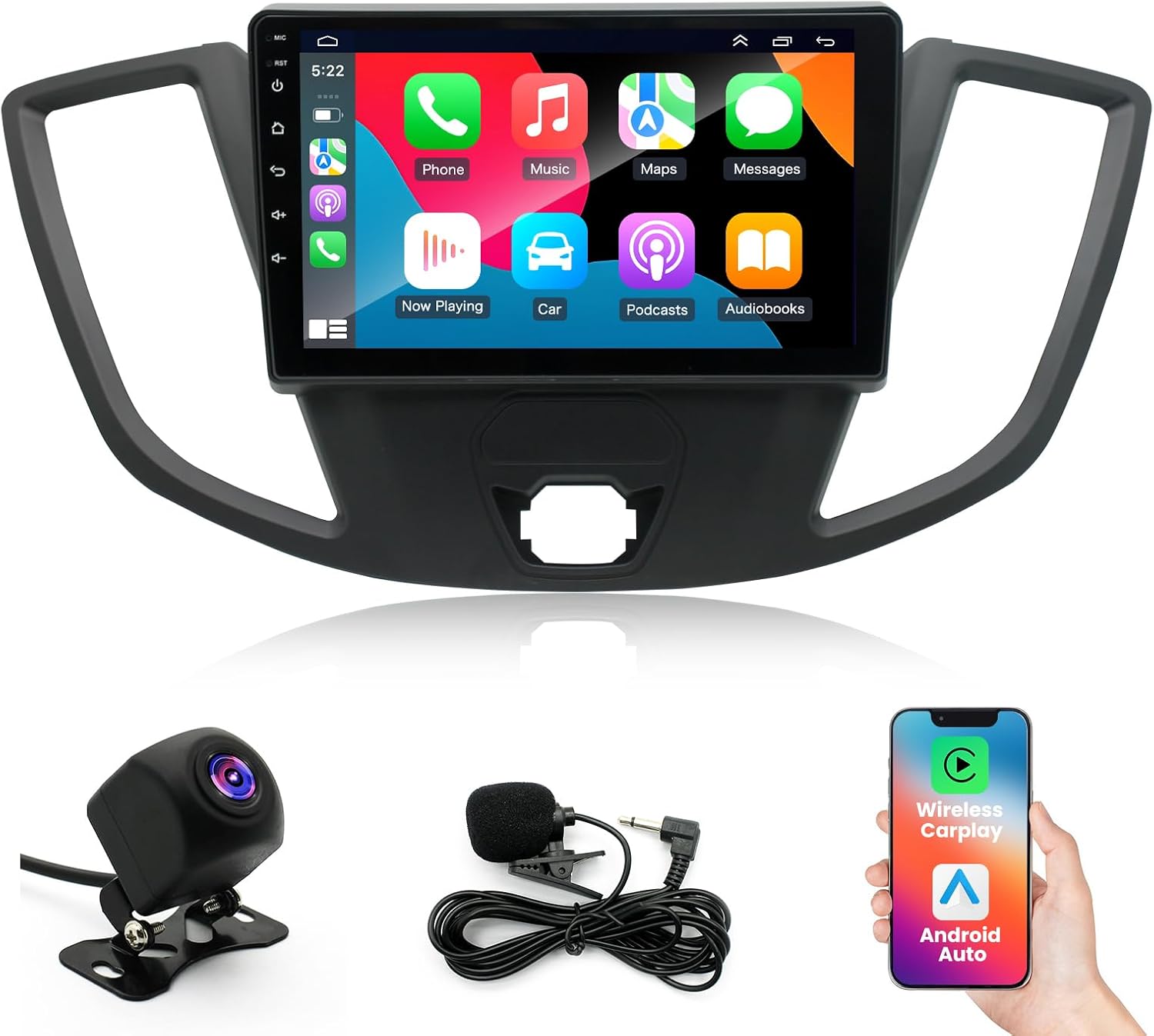 Android 14 Car Stereo Radio for Ford Transit 2013-2019 4+64G Radio with Wireless CarPlay/Android Auto, 9