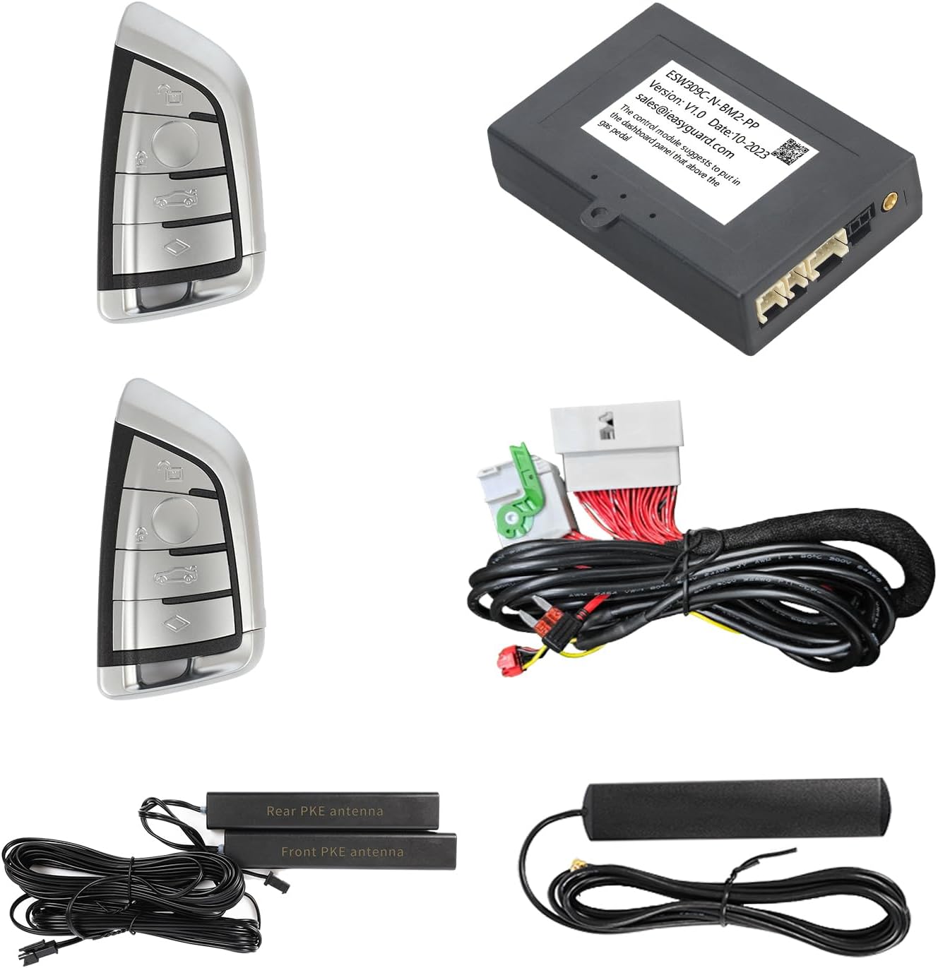 EASYGUARD PKE kit Passive keyless Entry Smart Key Replacement fit for BMW 2018+ G Series Cars with Factory OEM Push Start Button Without Comfort Access (ESW309C-N-BM2-PP)