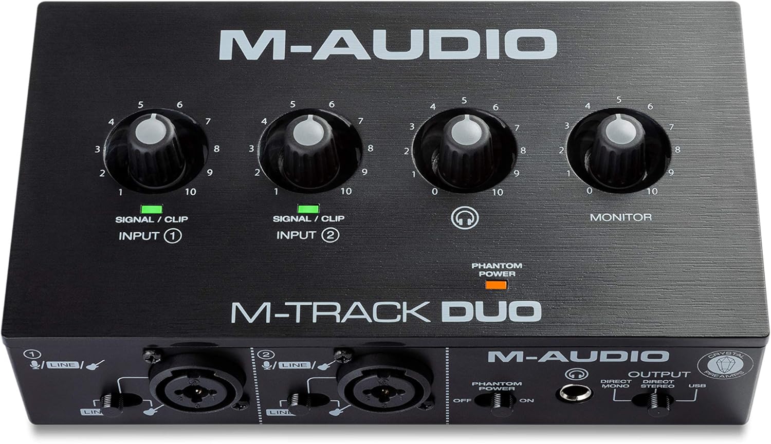 M-AUDIO M-Track Duo USB Audio Interface for Recording, Streaming and Podcasting with Dual XLR, Line and DI Inputs, plus a Software Suite Included