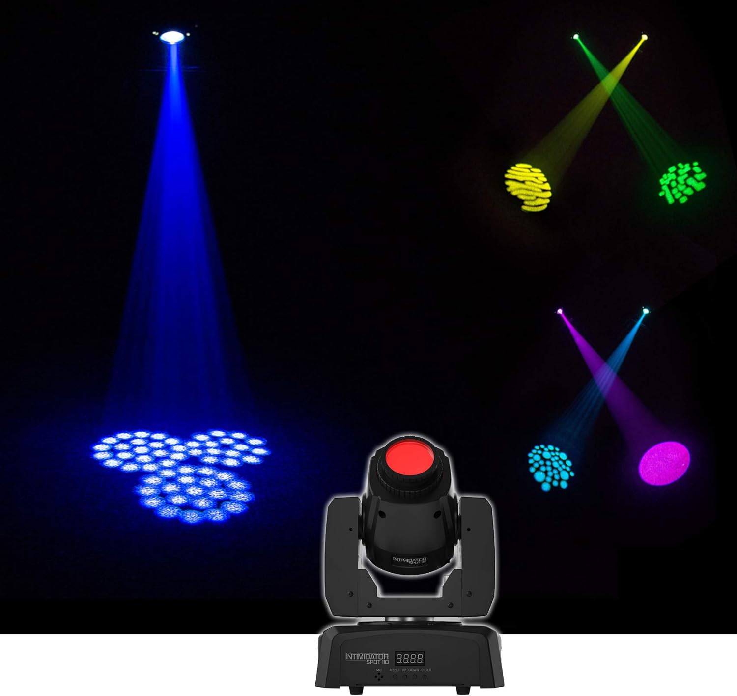 2) Chauvet Intimidator Spot 110 Compact LED Moving Head Lights+CHS-1XX Carry Bag