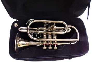 CORNET 3 VALVE SILVER Bb FLAT PERFECT SOUND QUALITY + CASE & M/P