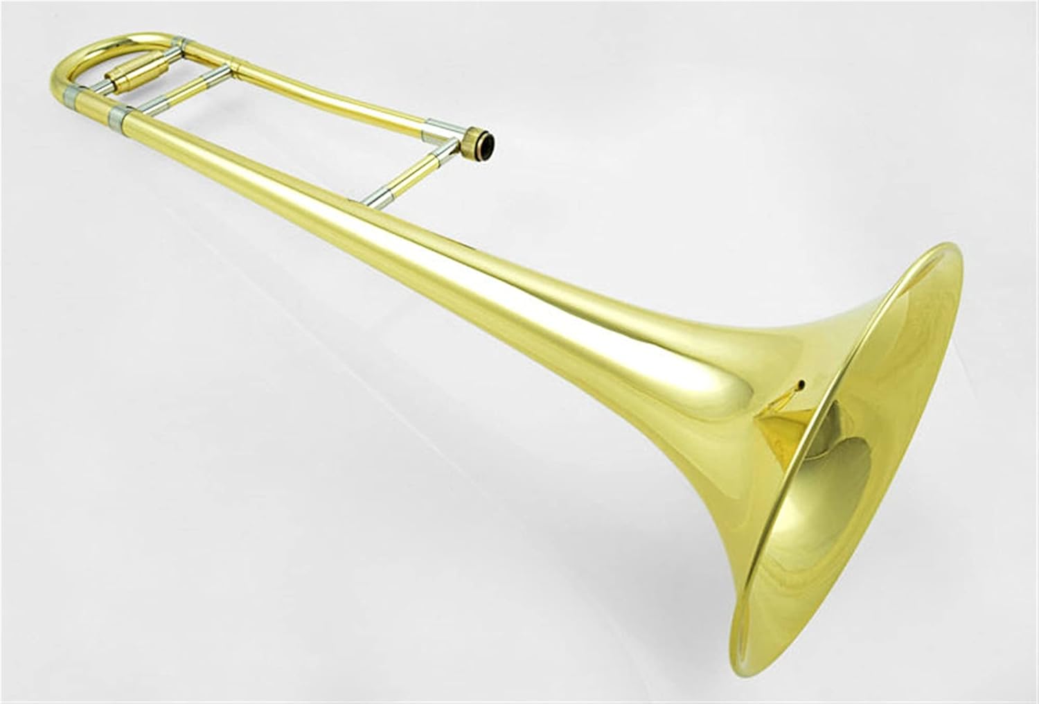Standard Trombone Professional Alto Trombone B Flat Gold Lacquer Brass Trombone Wind Instrument with Trombone Mouthpiece and Case Valve Trombone