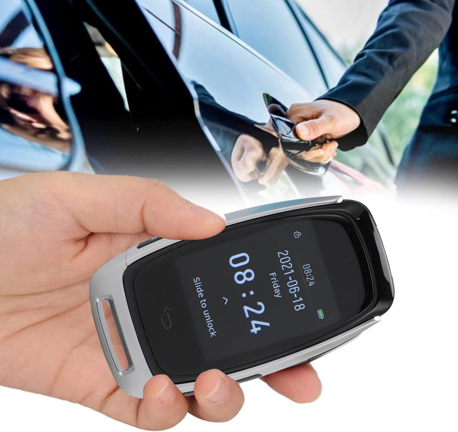 Sanpyl Smart Remote Car Key with 2.0 Inch LCD Touchscreen, Bluetooth 5.0 Keyless Entry,Automatic Window Raising,Setting Information Anti Key Loss Universal Remote Control Car