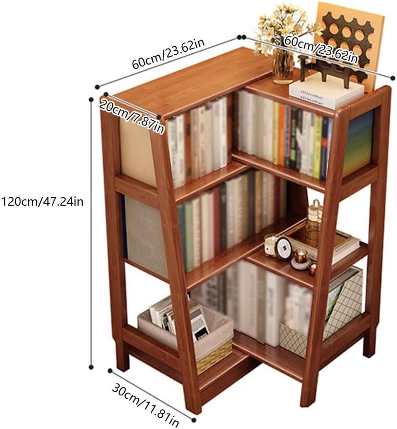 Ladder Shelf Wooden Extendable Shelf Bookcase, 3-Tier Ladder Bookshelf, Vintage Corner Bookcase, Storage Rack for Small Space or Corner Ladder Bookcase(White)
