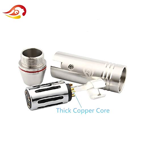 Davitu 10set 3Pin Stainless Steel Audio Cable Plug XLR Cable Connect Cannon Male/Female Jack Line XLR Connector Microphone Mixer - (Color: red)