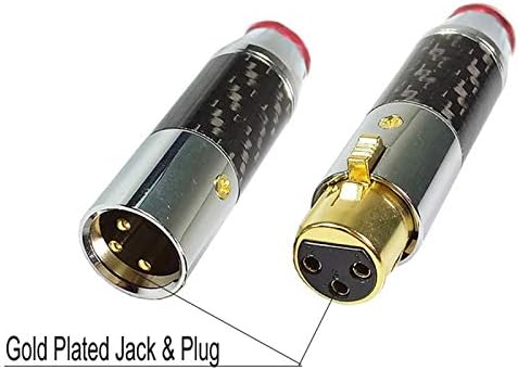 Davitu Electrical Equipments Supplies - 10Sets/lot 3 Pin XLR Connector Luxury 3 Pole XLR Male Plug + Female Jack Socket Microphone Plug Jack Adapter Wire Connector - (Color: Mixed(5 Black 5 Red))