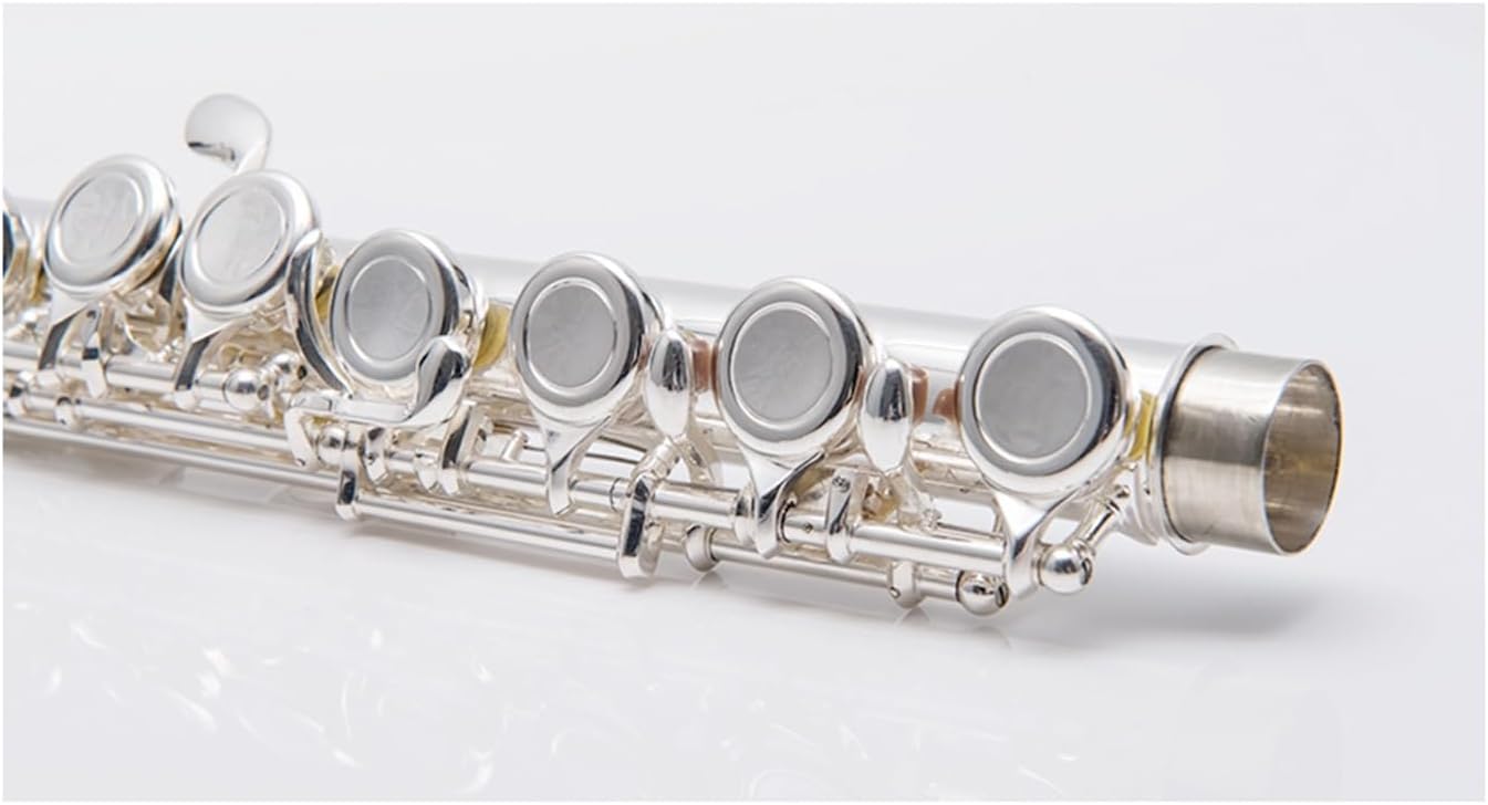 Flute 16-Hole Closed Hole White Copper Silver-Plated Flute C Key Adult Children's Orchestral Wind Instrument Flutes Musical Instruments