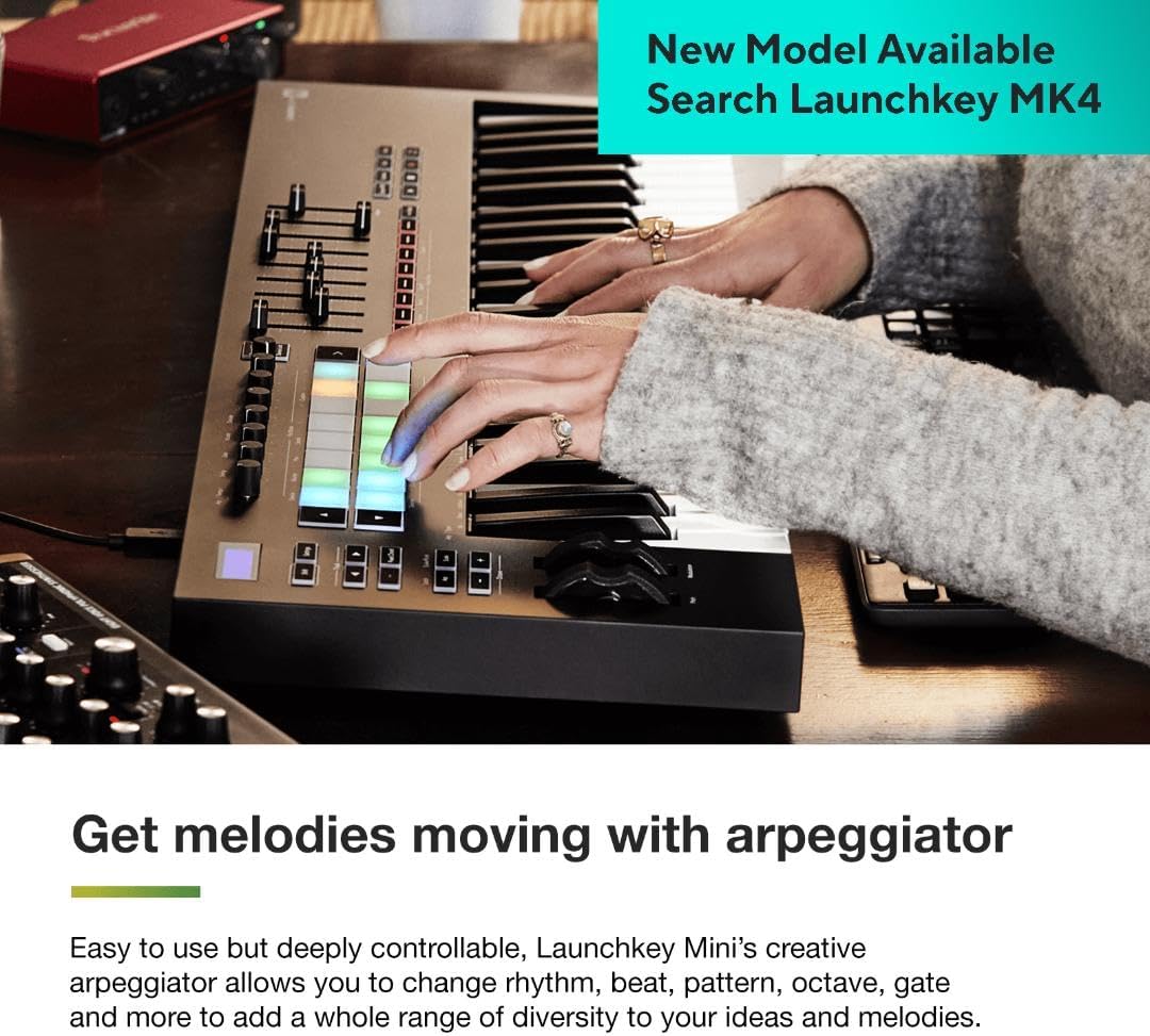 Novation Launchkey 61 [MK3] MIDI Keyboard Controller — Seamless Ableton Live Integration. Chord Mode, Scale Mode, and Arpeggiator. All the software you need for Music Production