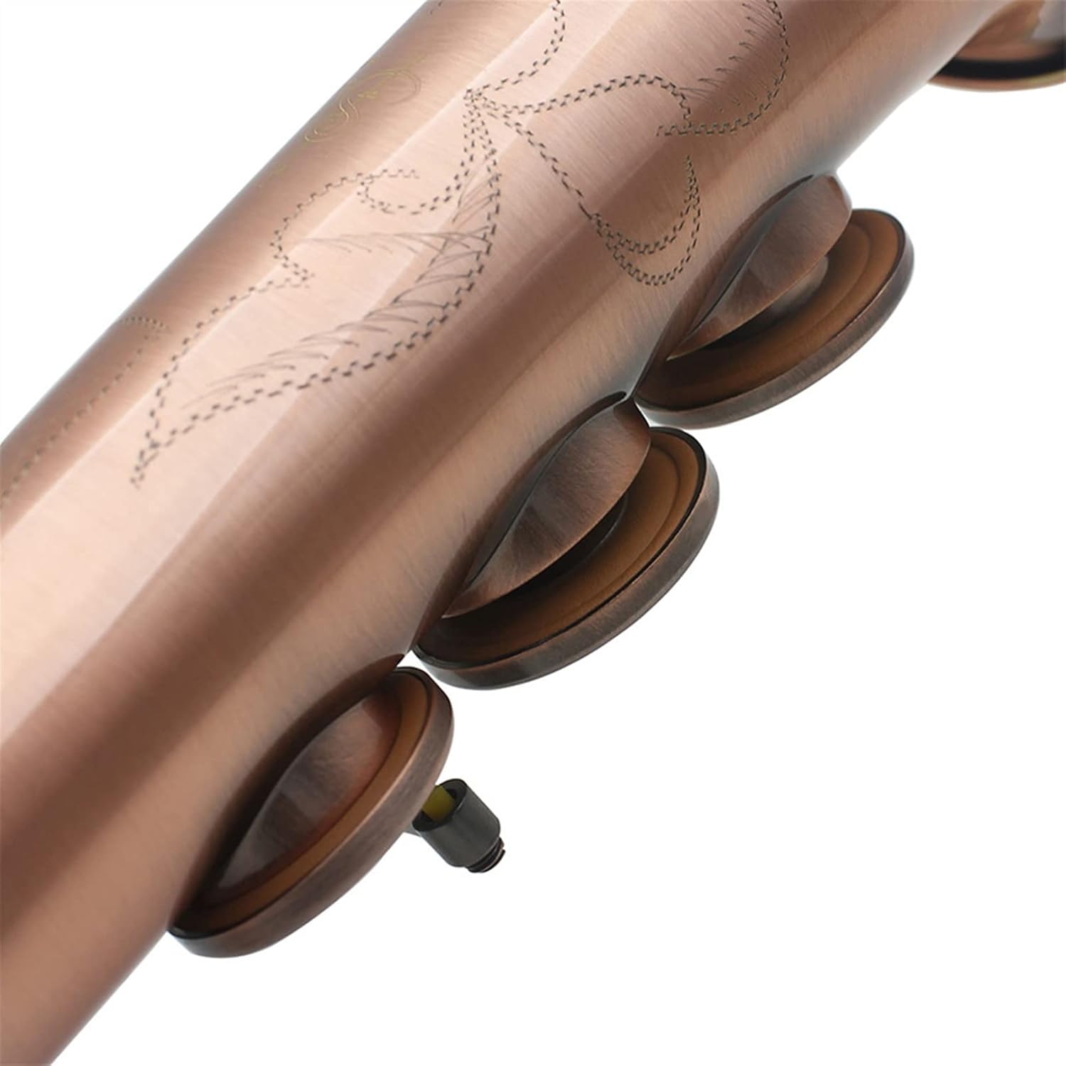 Sax Beginners Kit Red Bronze Straight Bb Saxophone Lacquered Gold Carve Pattern Woodwind Instrument with Case Reed Cleaning Brush Cloth Wind Instrument