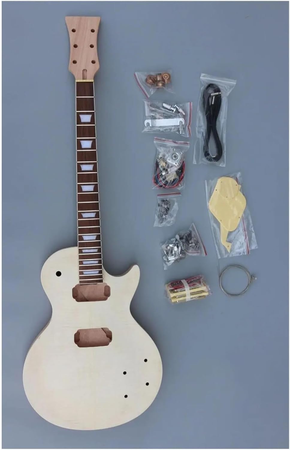 Guitar Body Guitar Replacement Parts Unfinished Electric Guitar Kit Guitar Body & Neck 22 Fret Rosewood Fretboard