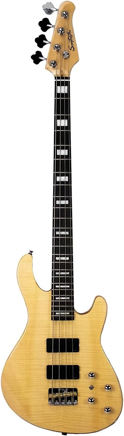 Sawtooth Mod24 Series Natural Flame Maple 24 Fret Electric Bass Guitar