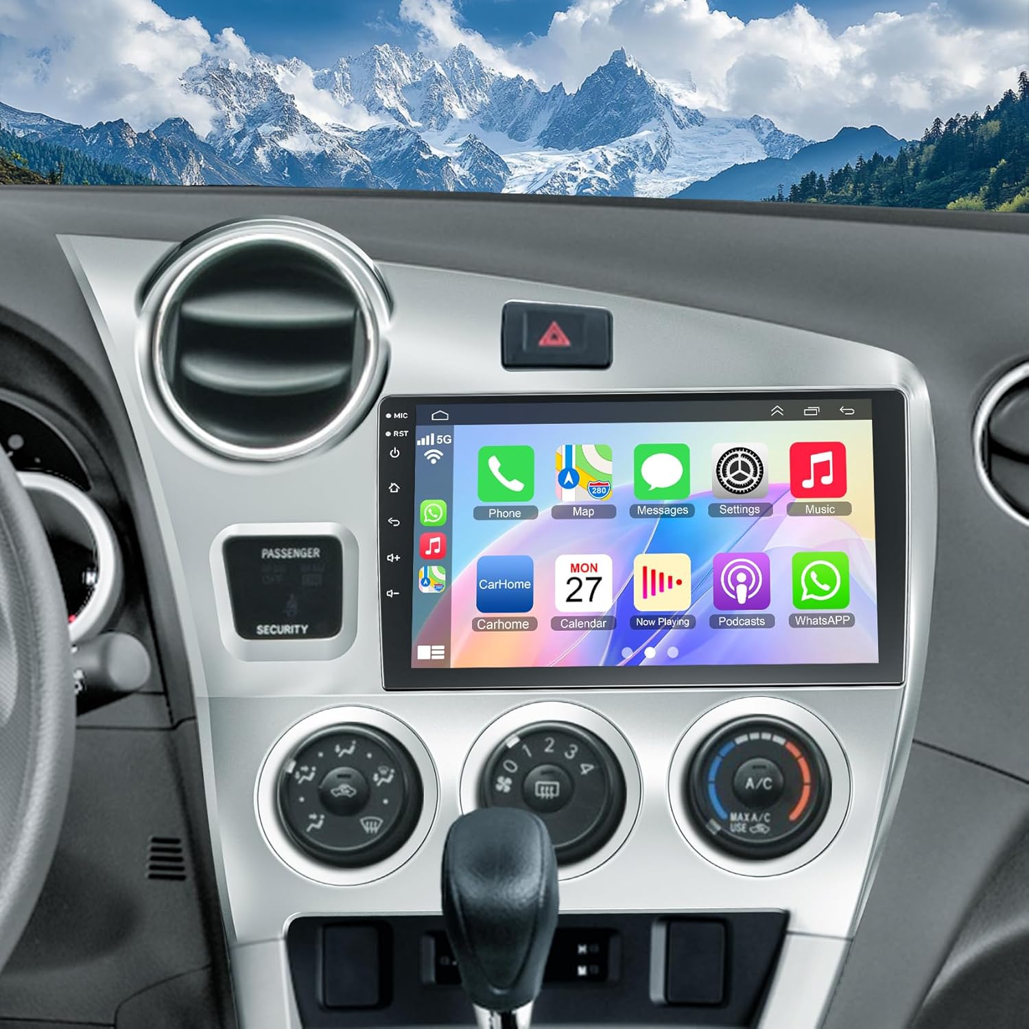 Car Radio for Toyota Matrix 2009-2014 Head Unit with Wireless Carplay & Android Auto, 4+64GB Android 13 IPS HD Car Stereo Support Bluetooth Voice Control WiFi GPS Navigation DSP FM SWC