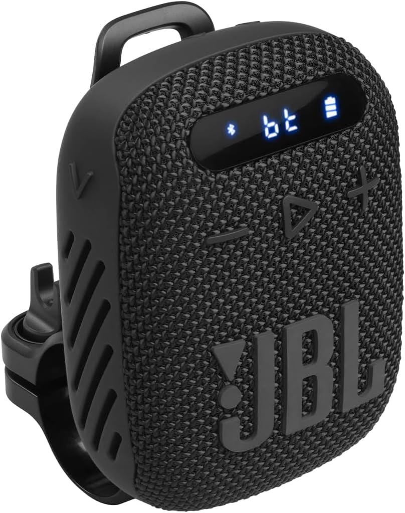 JBL Wind 3 FM Bluetooth Handlebar Speaker, Black
