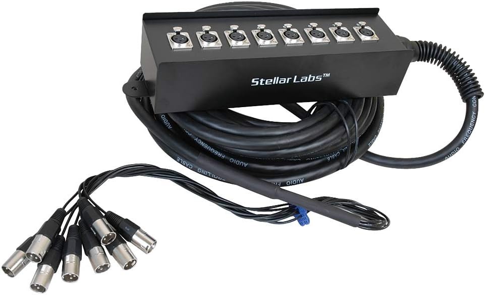 Stellar Labs Cable, 3Pos XLR Plug-Jack, 8Port, 32Ft - 555-13862